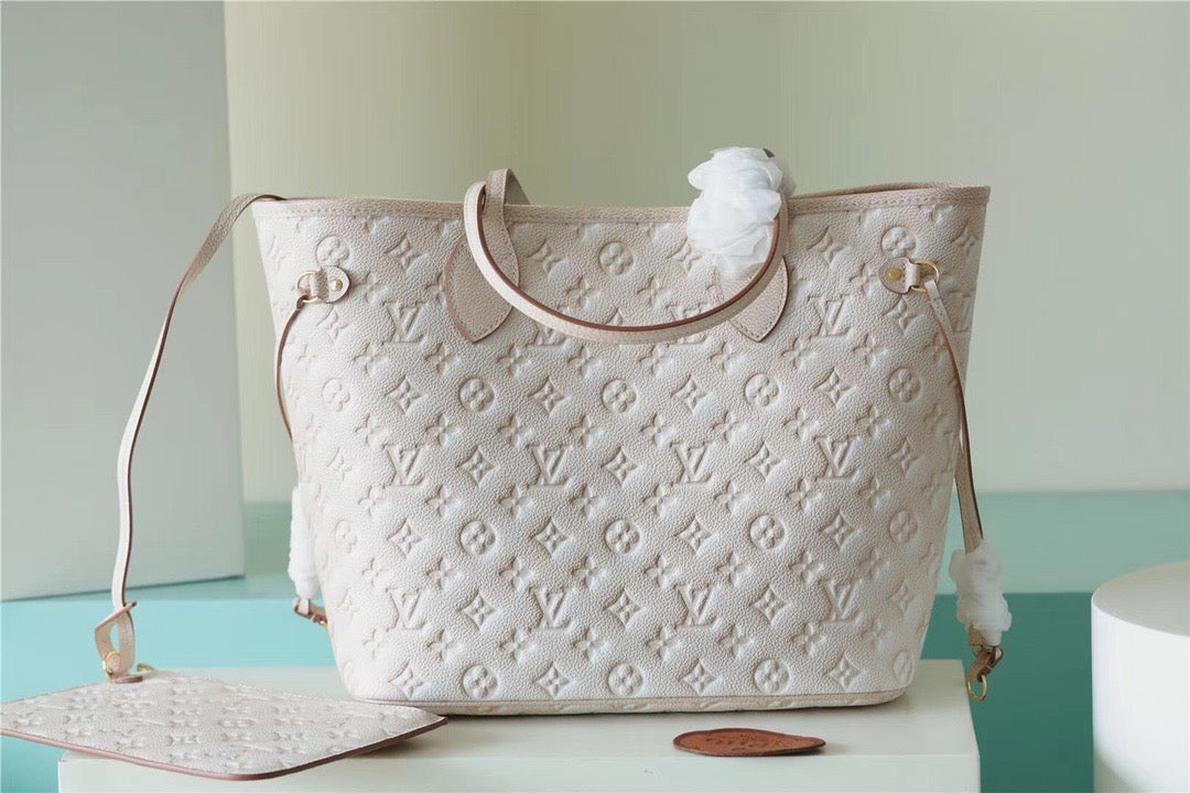 Louis Vuitton Neverfull MM Monogram Empreinte Pale Beige For Women,  Shoulder and Crossbody Bags 12.2in/31cm Louis Vuitton M46231
