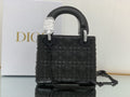 Dior Mini Lady Bag Black Cannage with Beaded Motif, Black, For Women Women’s Handbags, Crossbody Bags, 18cm CD M0505SNEA_M900