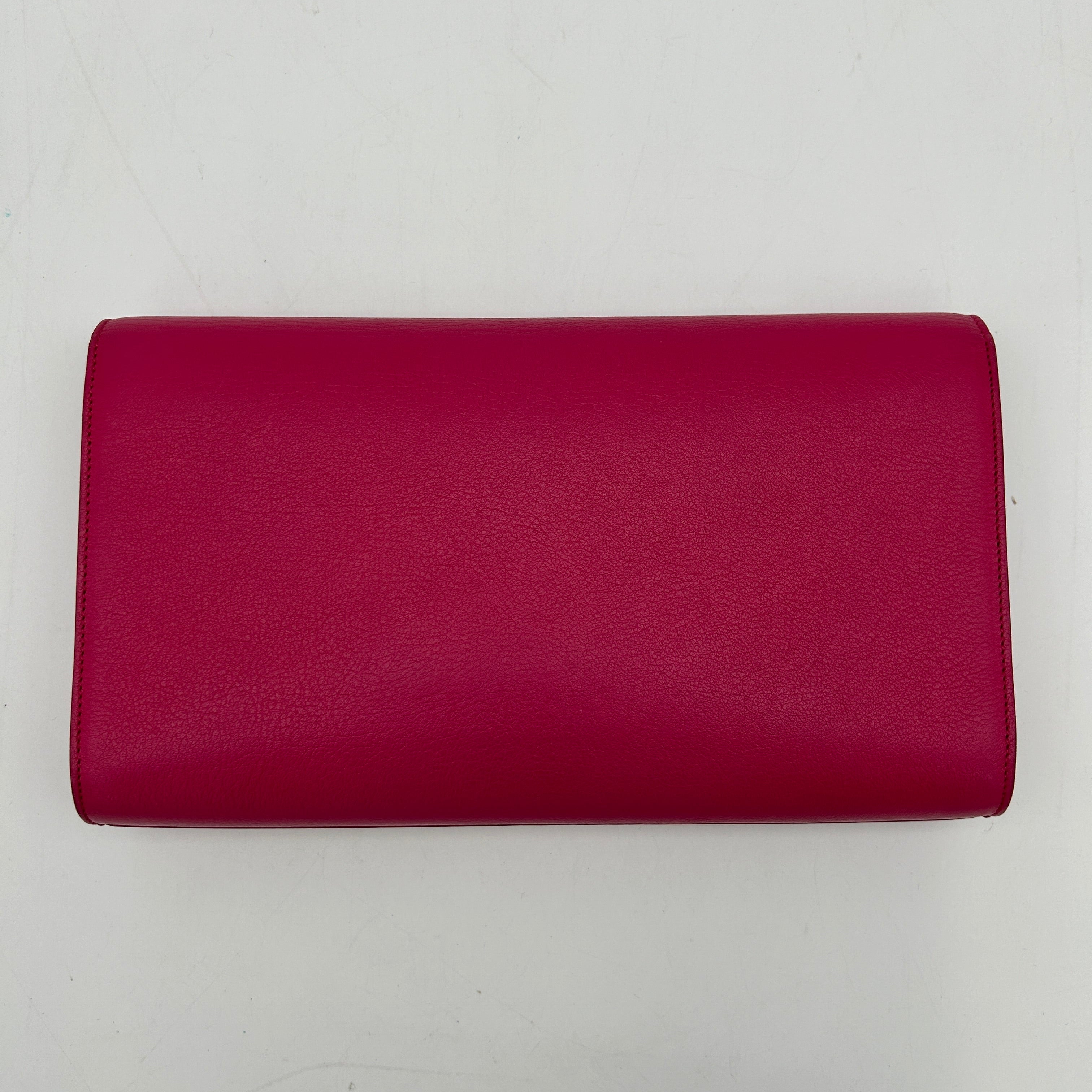 Saint Laurent Belle de Jour Pink Leather Clutch Medium