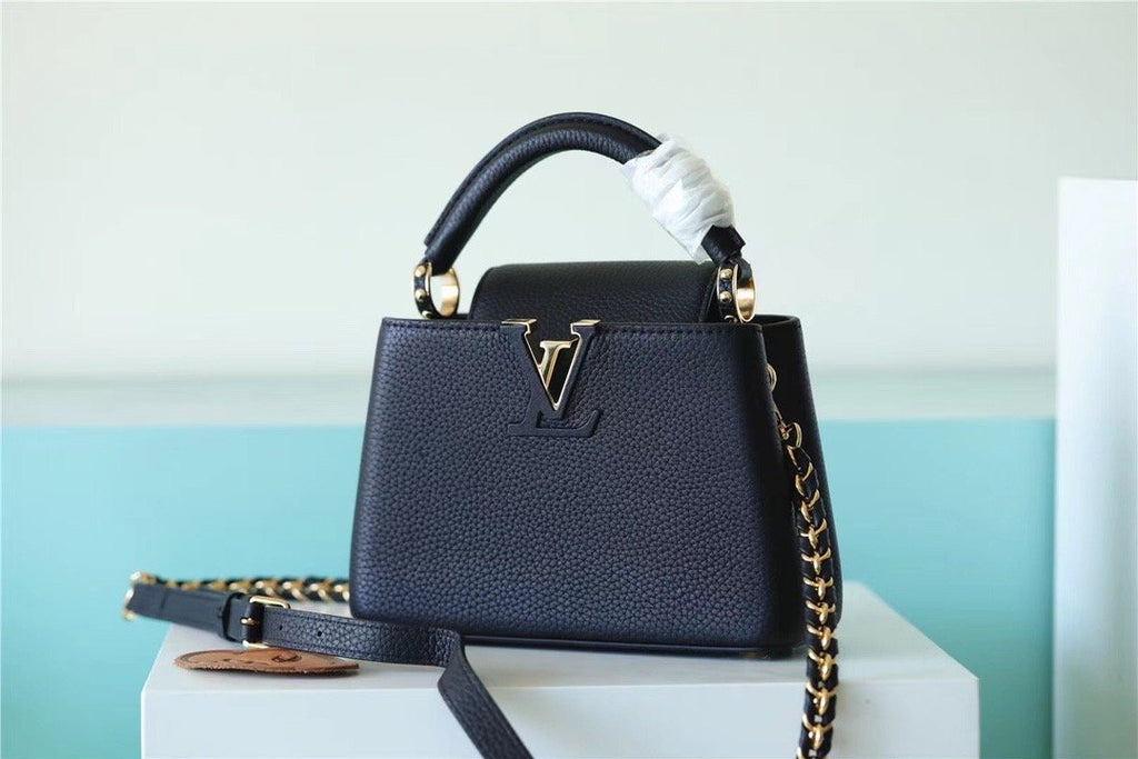 Louis Vuitton Capucines Mini Taurillon Black For Women,  Shoulder And Crossbody Bags 21cm/8.3in Louis Vuitton