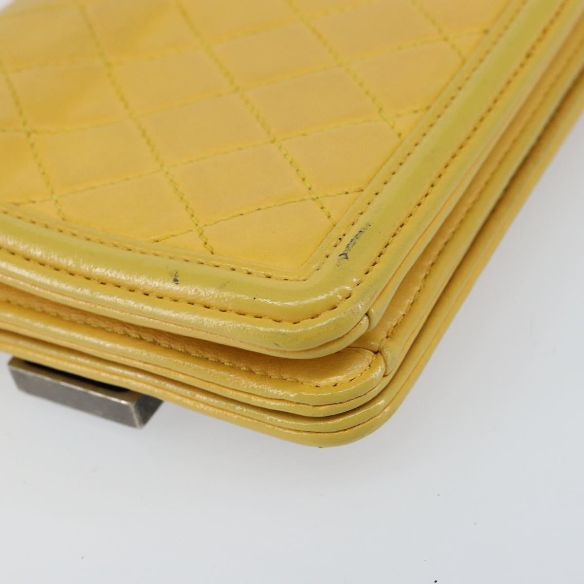 Chanel Boy Brick Flap Bag Lambskin And Plexiglass Yellow Leather Clutche & Pouche Bag