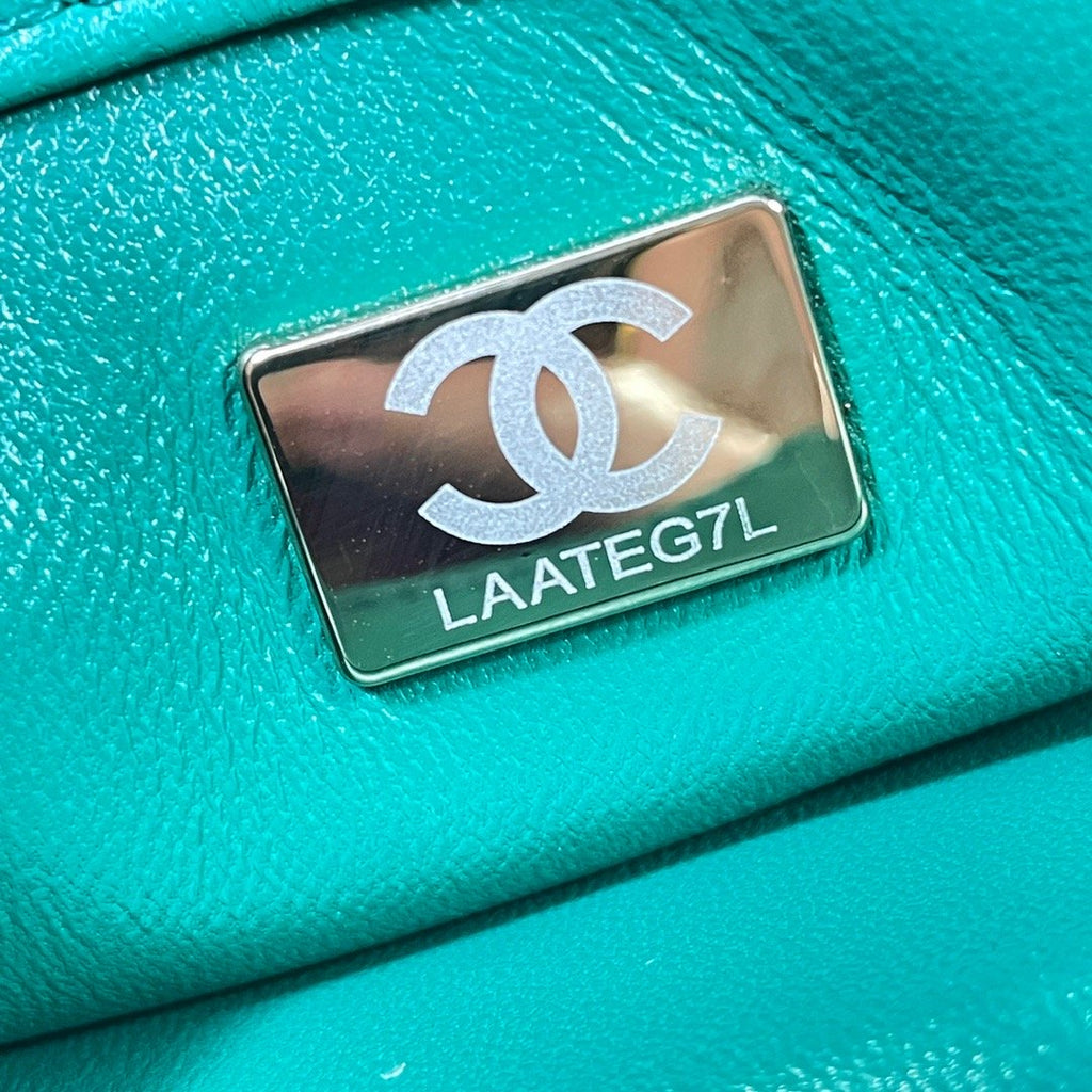Chanel GlamIap Bag Gold Hardware Green For Women Handbags, Shoulder Bags 7.9in/20cm AS3366