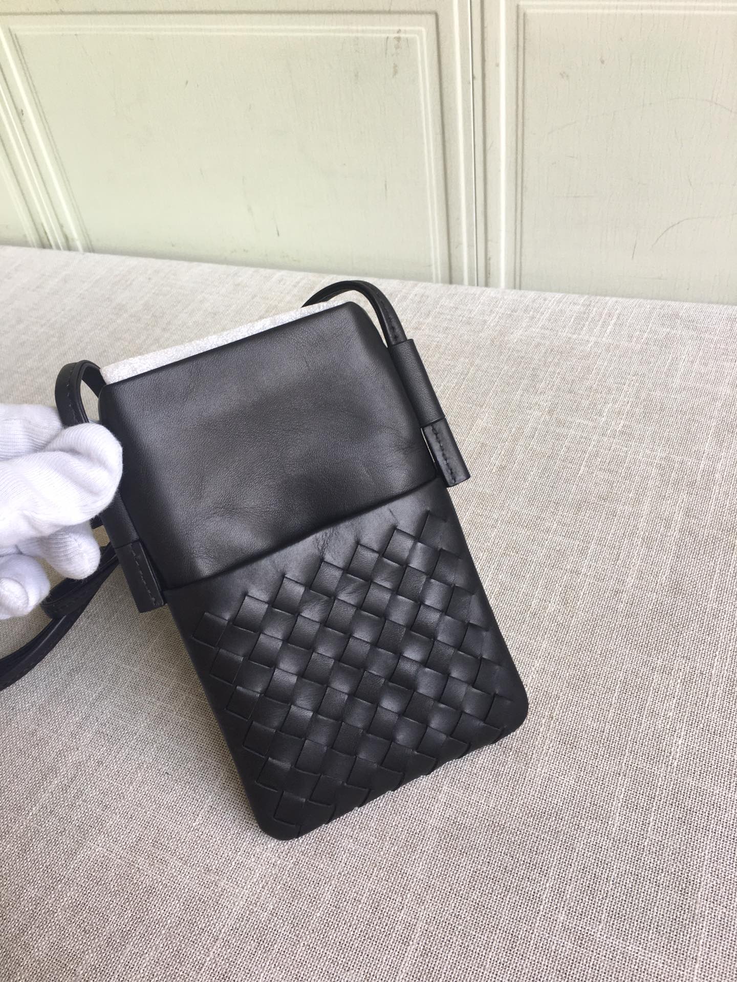 Bottega Veneta Zipped Card Case Shoulder Black, For Women, Women’s Bags 7.4in/19cm