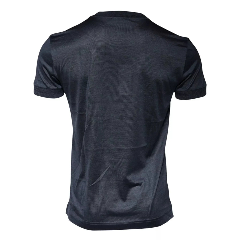 Dolce & Gabbana Blue Silk Crew Neck Short Sleeves Men T-shirt