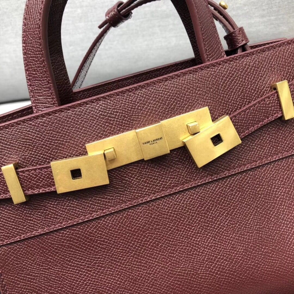 YSSL Manhattan Nano Shopping Bag In Box Burgundy For Women 8in/21cm YSL