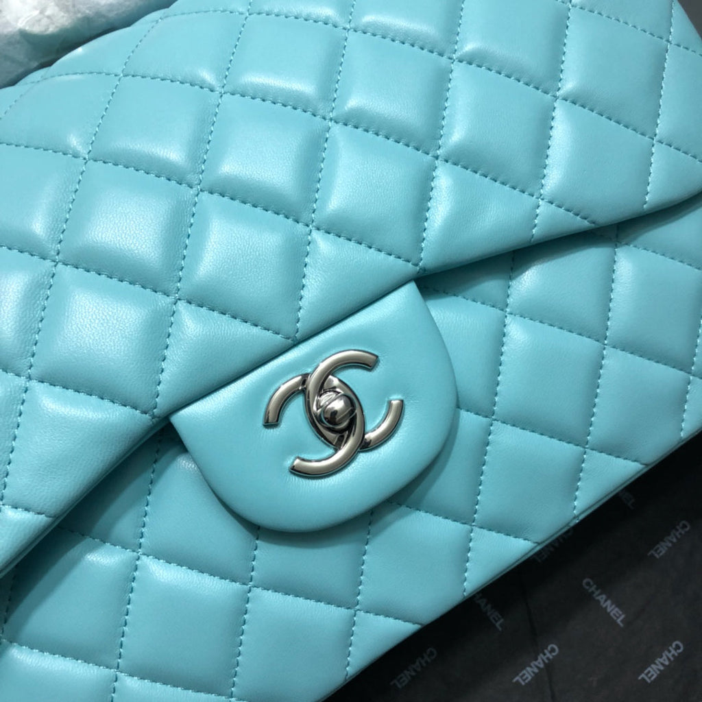 ChanelLarge Classic Handbag SiLouis Vuittoner Hardware Blue For Women, Women’s Handbags, Shoulder Bags 11.8in/30cm