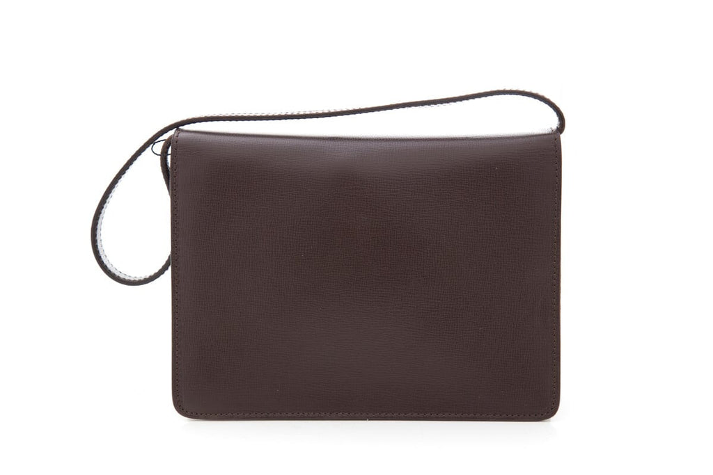 Valextra Brown Leather Mini Shoulder Handbag