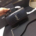 YSSL Sunset Chain Wallet Â In-Embossed Black For Women 8in/21cm YSL