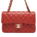 CHANEL Matelasse Double Flap ChainShoulder Bag RedA01113 Lambskin Size 23