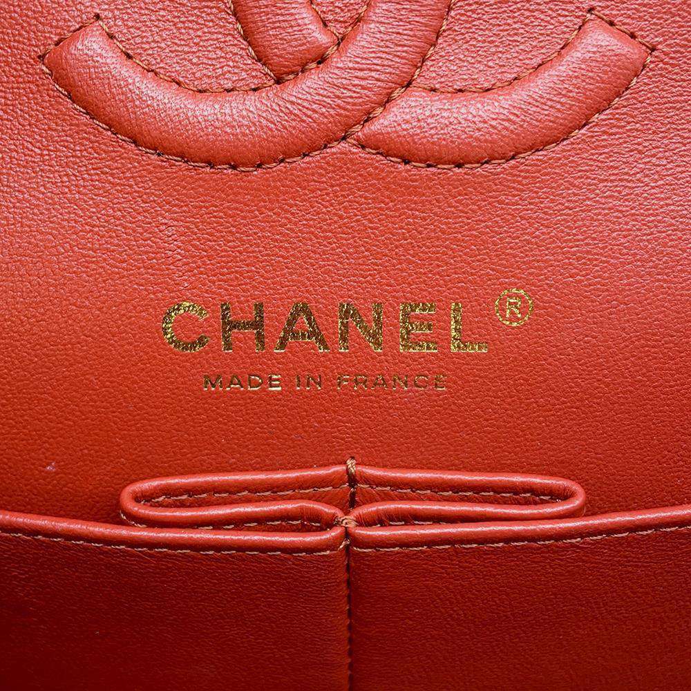 CHANEL Matelasse Double Flap ChainShoulder Bag RedA01113 Lambskin Size 23