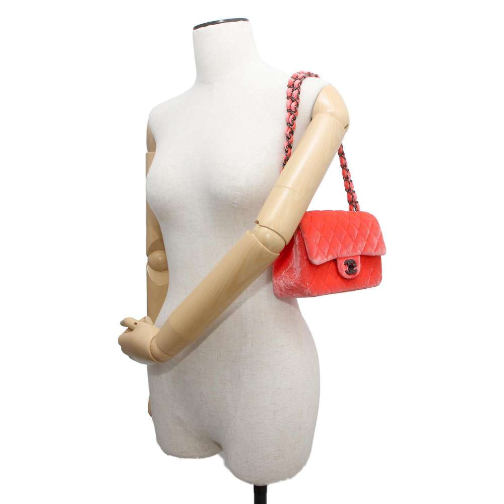CHANEL Matelasse ChainShoulder Bag PinkA69900 Velour