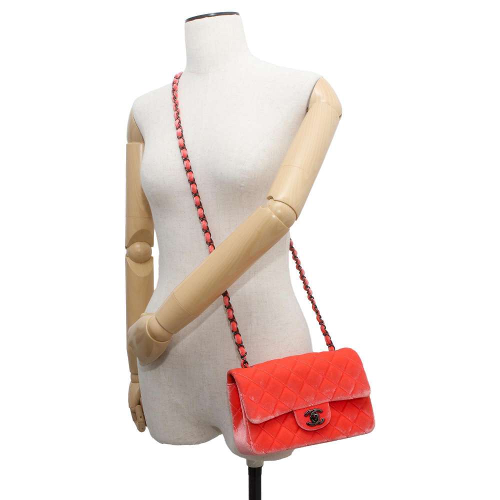 CHANEL Matelasse ChainShoulder Bag PinkA69900 Velour