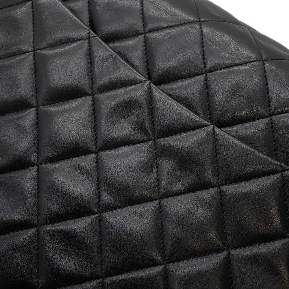 CHANEL Jumbo Matelasse ChainShoulder Bag Black Lambskin Size 34