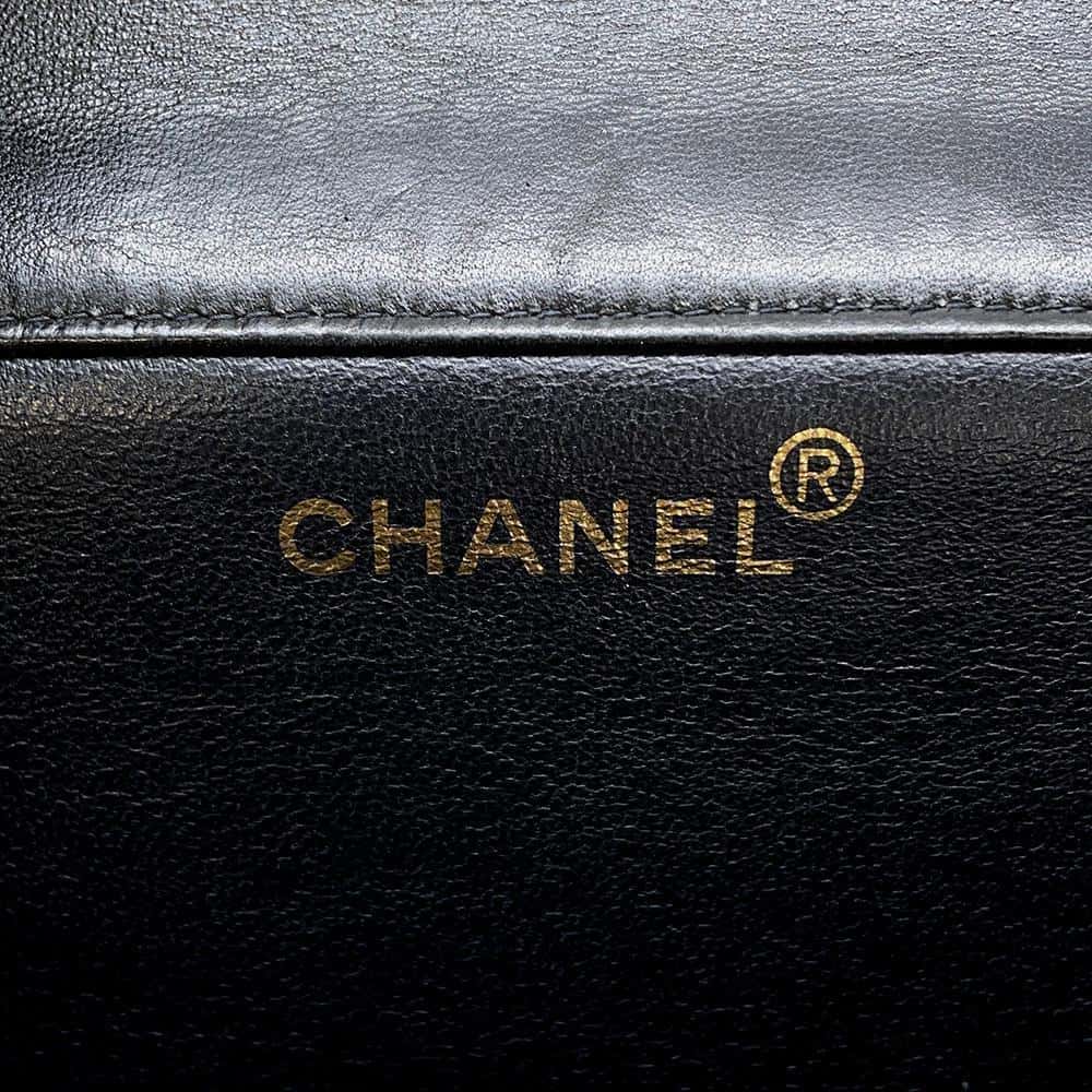 CHANEL Matelasse Double FaCeline ChainShoulder Bag Black Lambskin Size 30