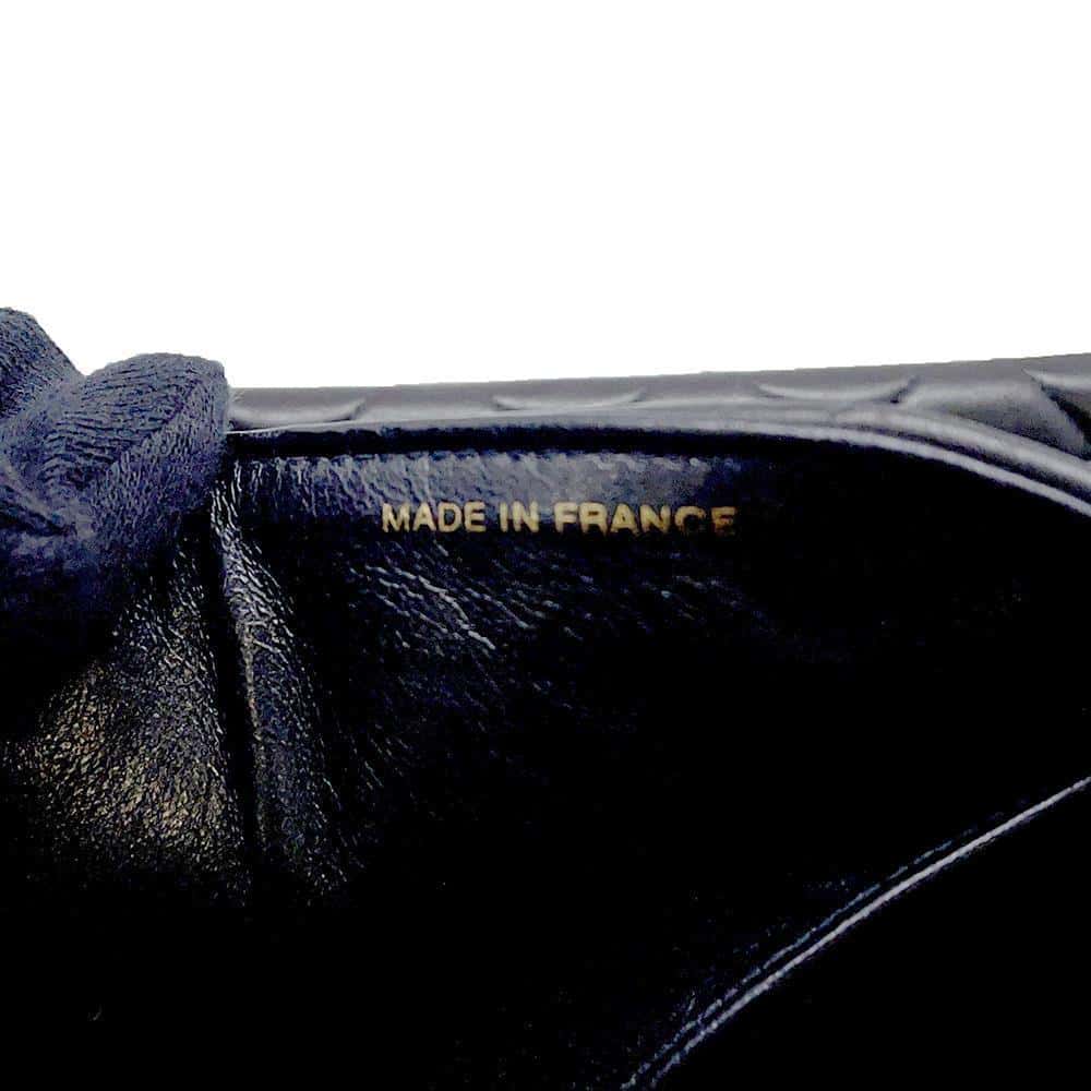 CHANEL Matelasse Double FaCeline ChainShoulder Bag Black Lambskin Size 30