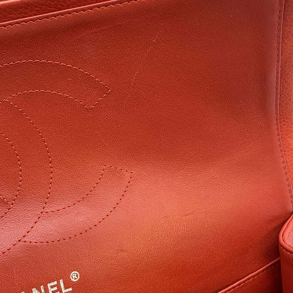 CHANEL Matelasse W Flap ChainShoulder Bag RedA58600 Caviar Leather Size 30