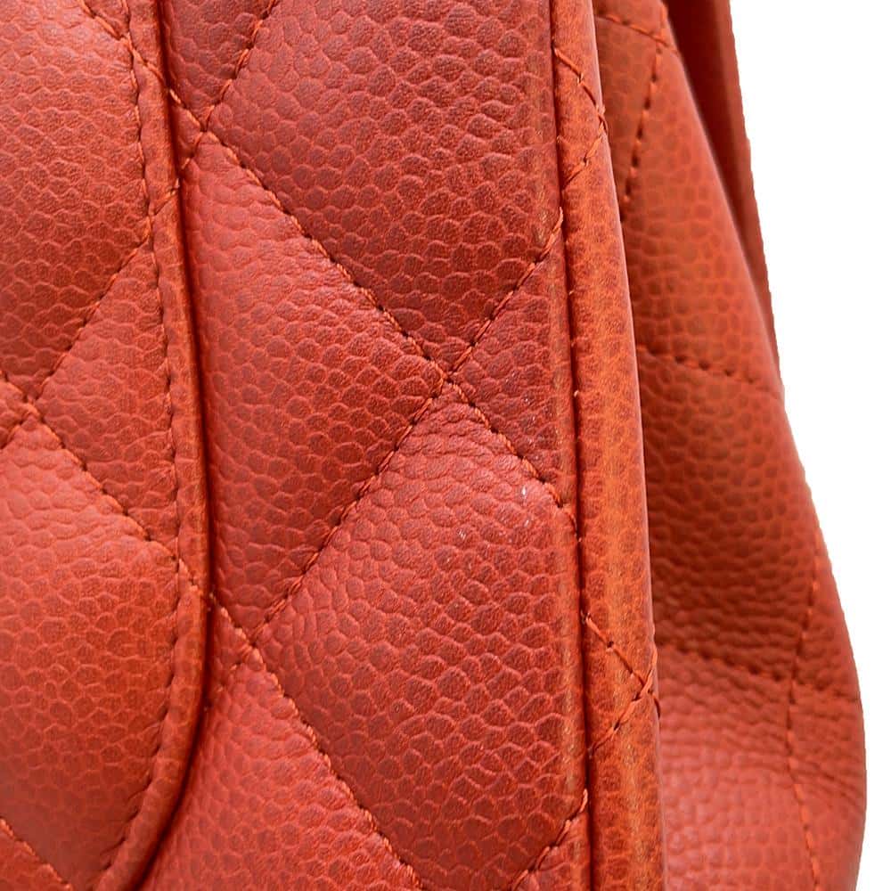 CHANEL Matelasse W Flap ChainShoulder Bag RedA58600 Caviar Leather Size 30