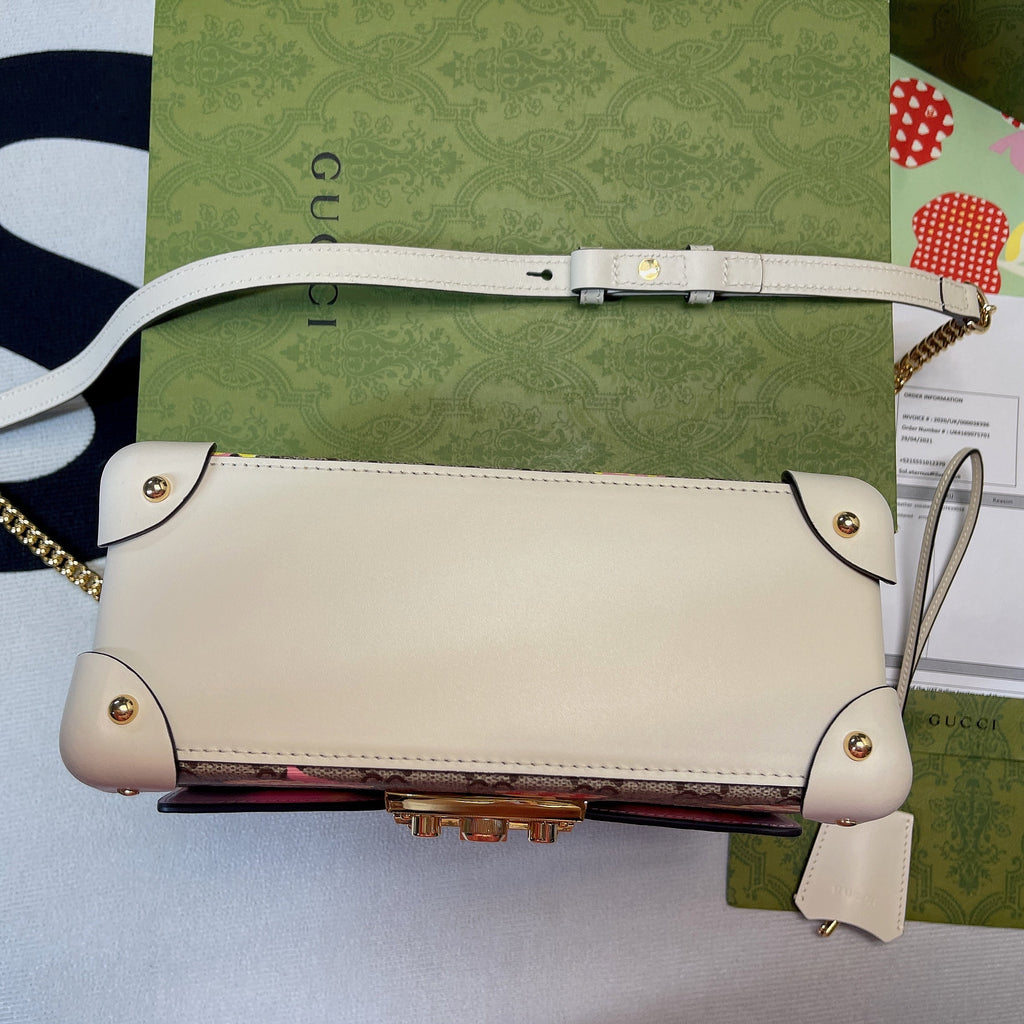 Gucci Padlock Gucci Small amboo Strawberry Shoulder Bag Beige For Women, Women’s Bags 9.5in/24cm Gucci