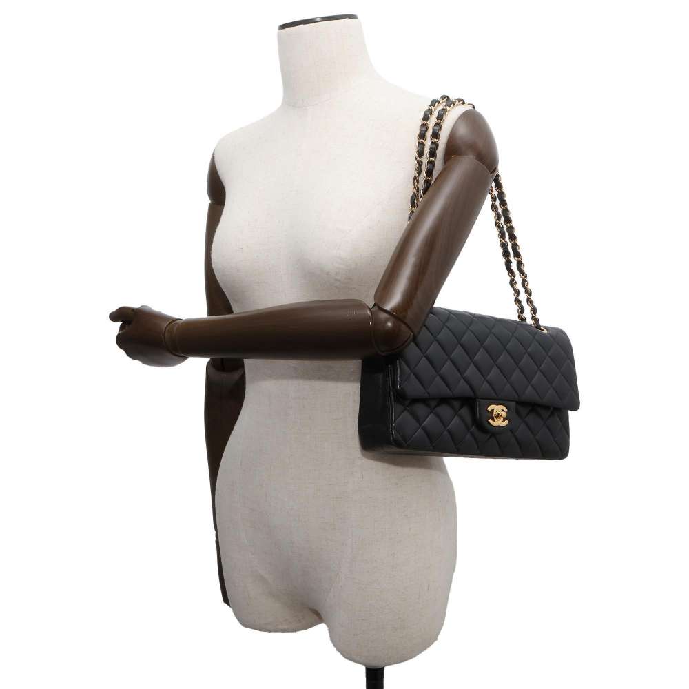 CHANEL Matelasse ChainShoulder Bag BlackA01112 Lambskin Size 25