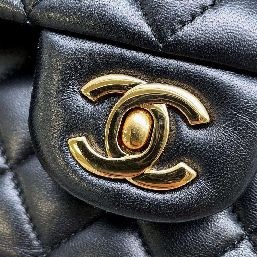 CHANEL Matelasse ChainShoulder Bag BlackA01112 Lambskin Size 25