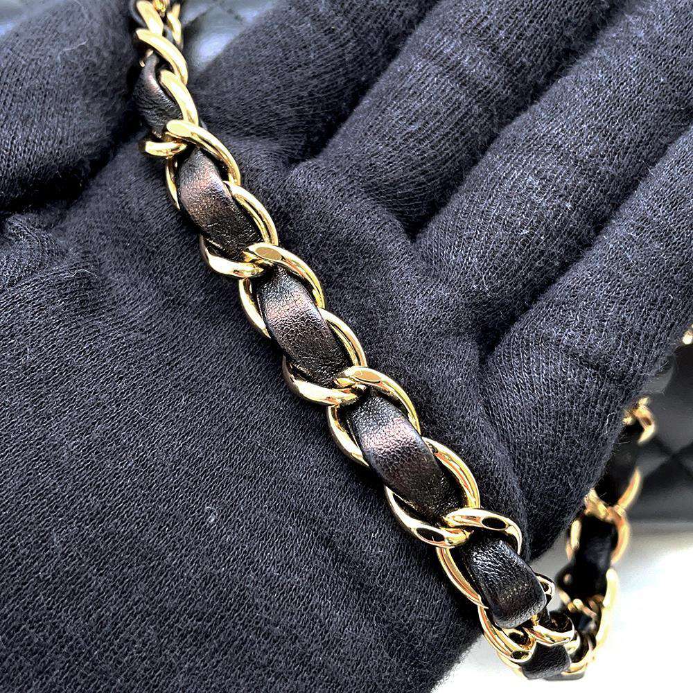 CHANEL Matelasse ChainShoulder Bag BlackA01112 Lambskin Size 25