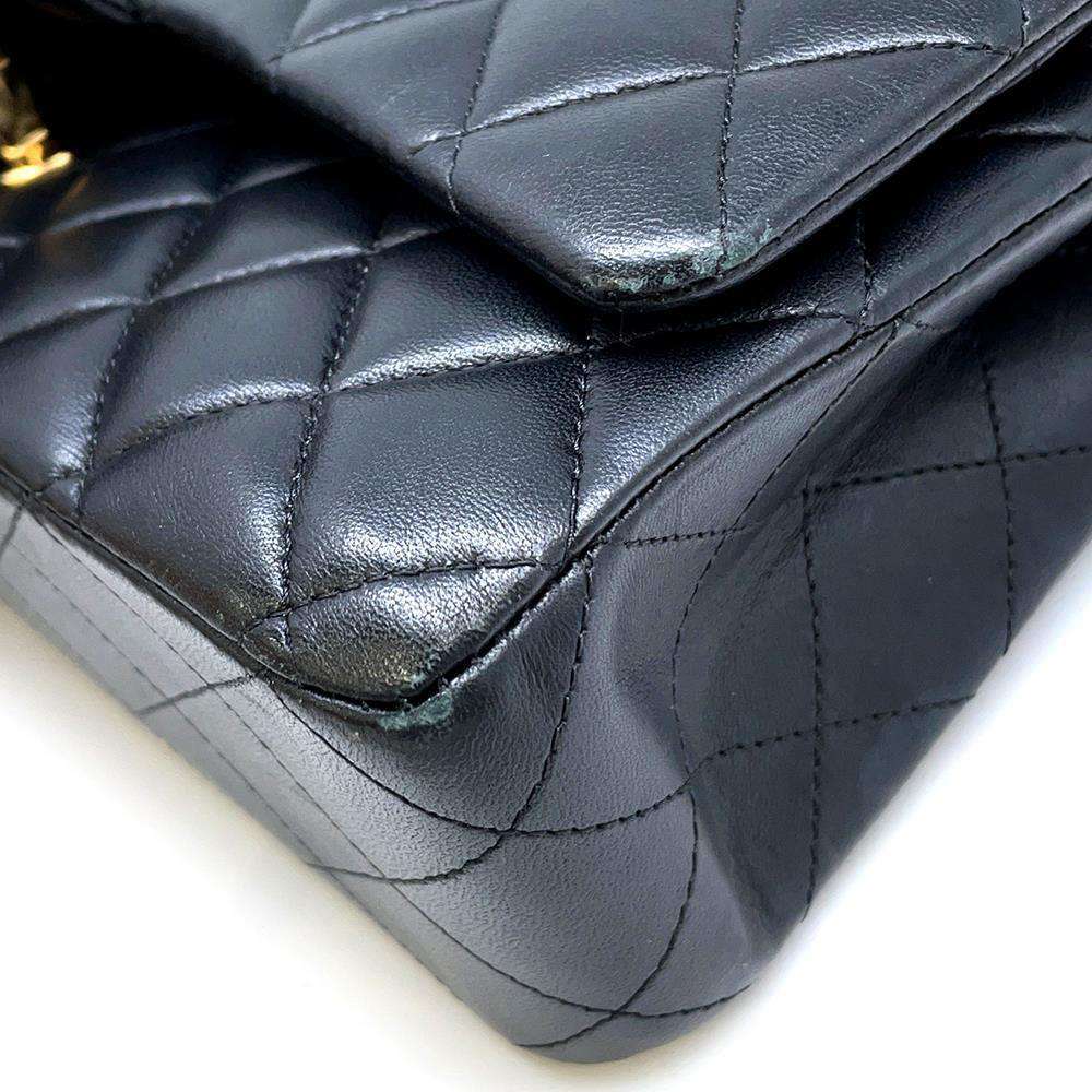 CHANEL Matelasse ChainShoulder Bag BlackA01112 Lambskin Size 25