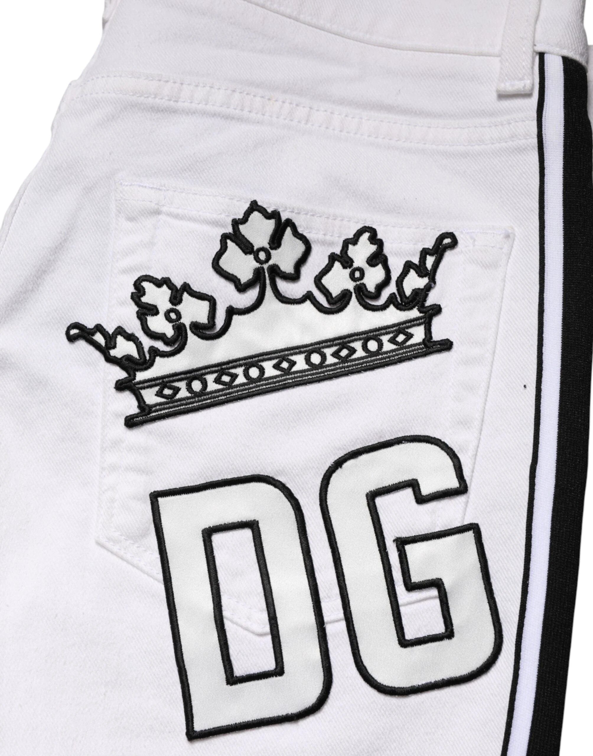 Dolce & Gabbana White Cotton Stretch Skinny Men Denim Jeans