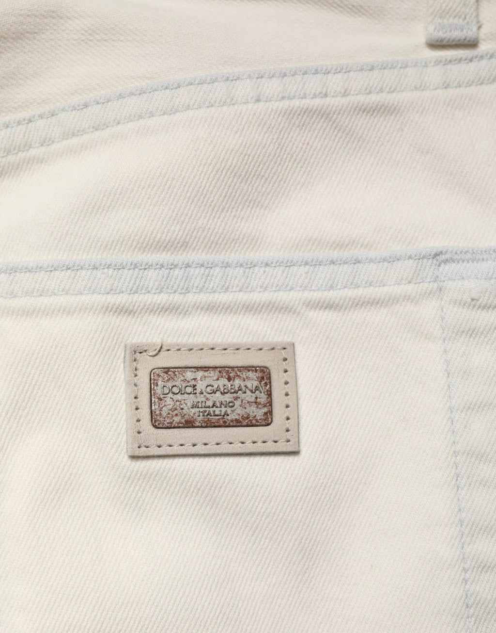 Dolce & Gabbana White Cotton Skinny Denim Trouser Men Jeans