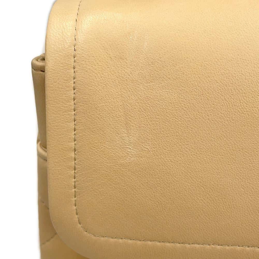 CHANEL Jumbo Matelasse Double Flap Shoulder Bag BeigeA58600 Lambskin Size 30