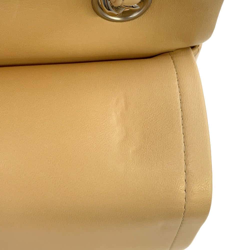 CHANEL Jumbo Matelasse Double Flap Shoulder Bag BeigeA58600 Lambskin Size 30