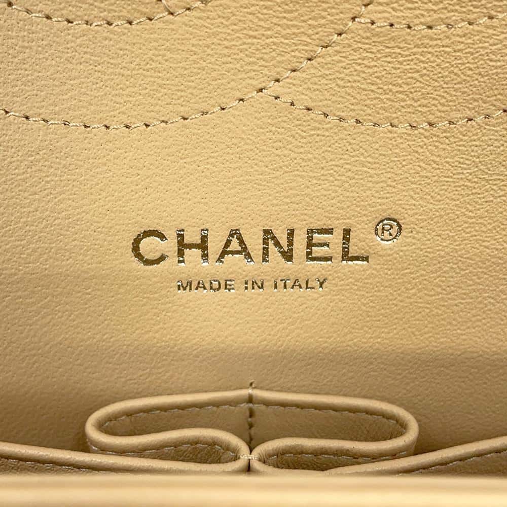 CHANEL Jumbo Matelasse Double Flap Shoulder Bag BeigeA58600 Lambskin Size 30