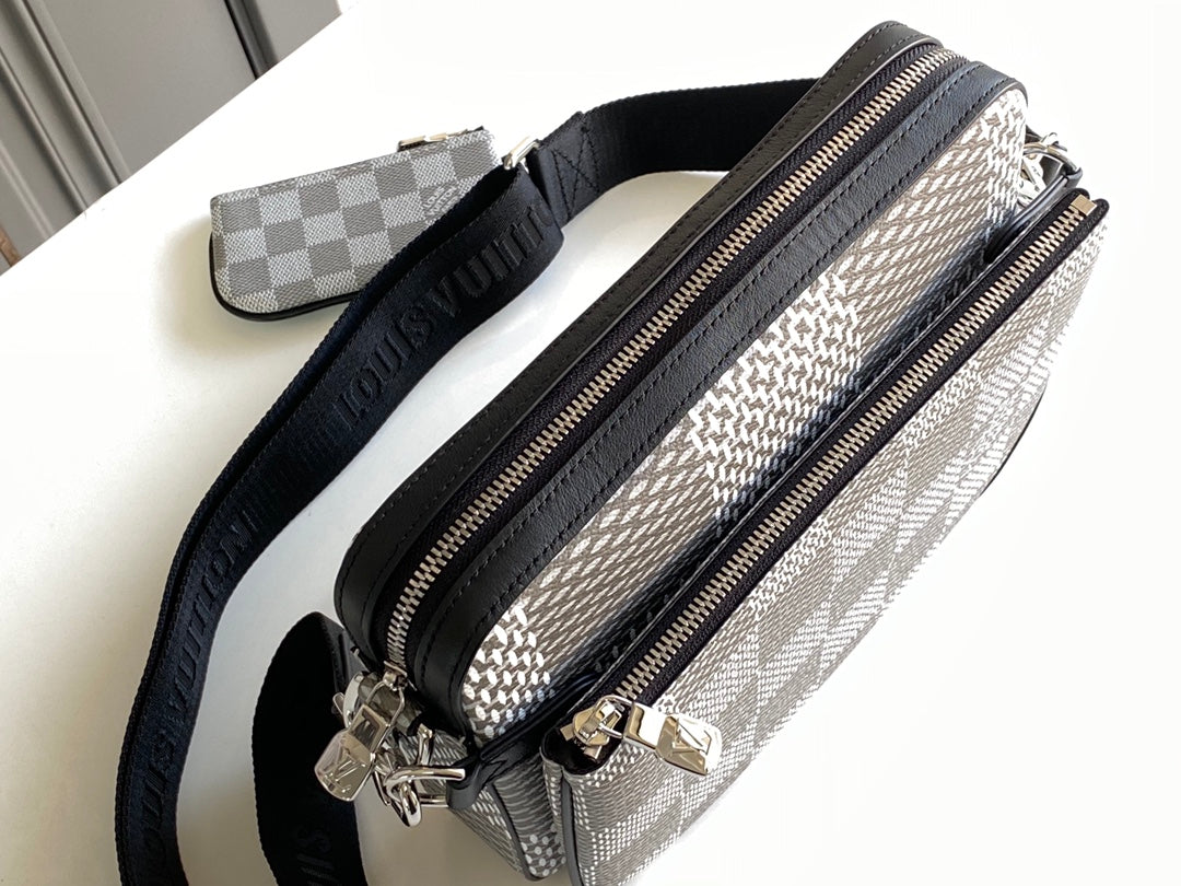 Louis Vuitton Trio Messenger Damier Graphite Plaster For Men, Bags, Shoulder And Crossbody Bags 9.8in/25cm Louis Vuitton