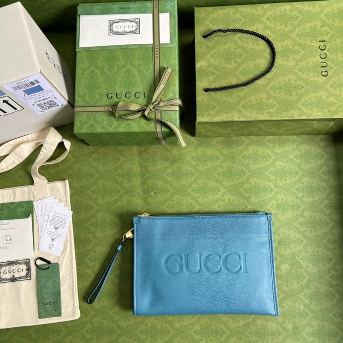 Glami Clutch With Glami Logo Blue For Men 12in/31cm  Glami