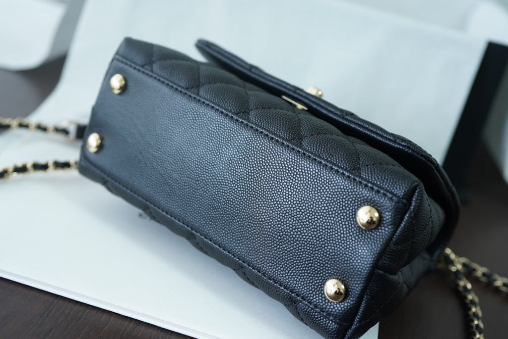 Chanel Classic Mini GlamIapbag Top Handle Black For Women 7.5in/19cm