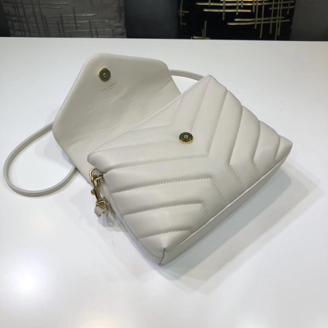Loulou Mini Shoulder Bag White For Women 7in/18cm YSL