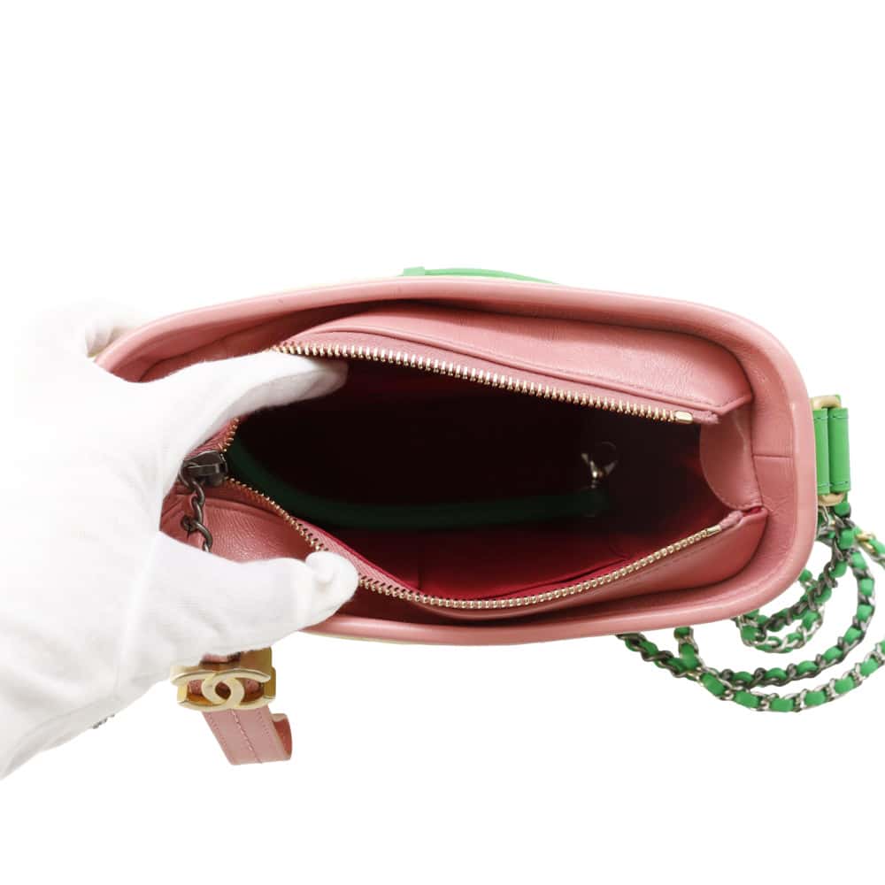 CHANEL Gabriel ChainShoulder Bag Yellow/Green/PinkA91810 Suede leather