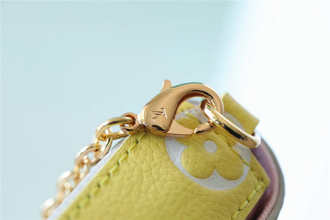 Louis Vuitton Pochette Felicie Monogram Empreinte Pink/ Beige/ Yellow For Women,  Shoulder And Crossbody Bags 21cm/8.3in Louis Vuitton M81359