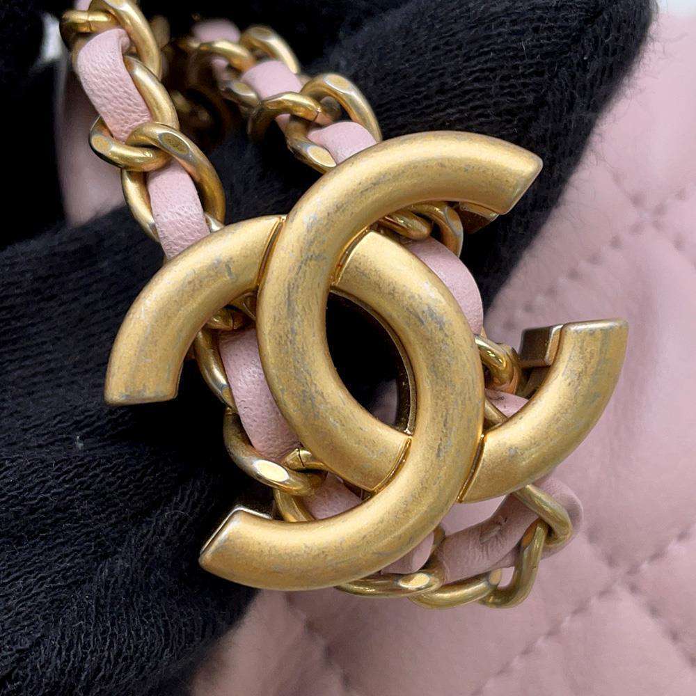 CHANEL Pearl ChainShoulder Bag PinkAS2529 Leather