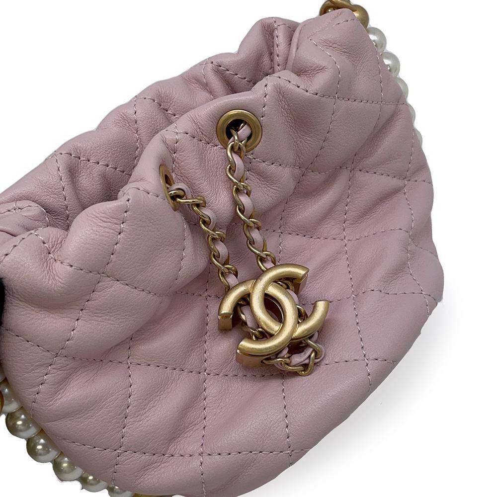 CHANEL Pearl ChainShoulder Bag PinkAS2529 Leather