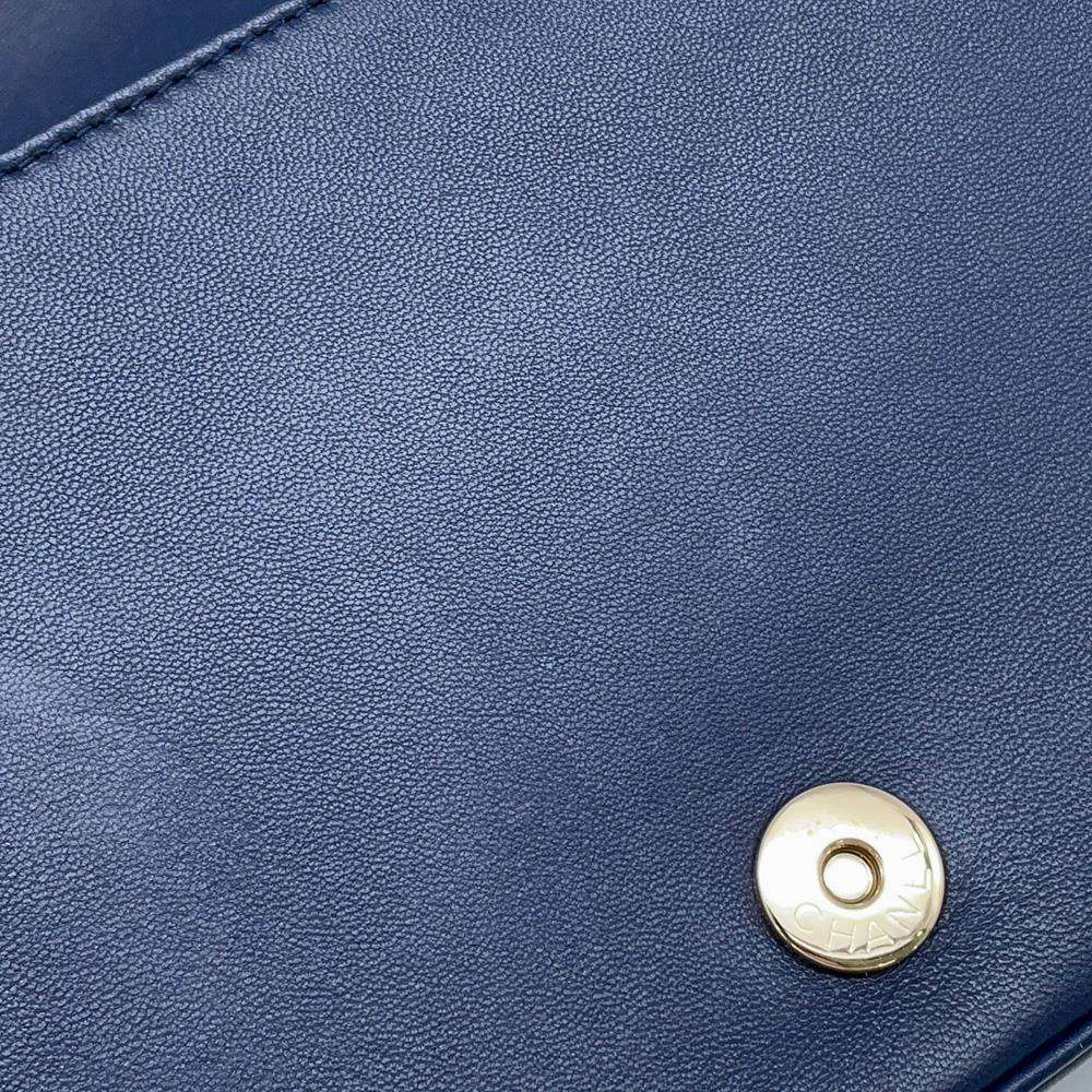 CHANEL CC Logo ChainShoulder Bag NavyAS0321 Leather