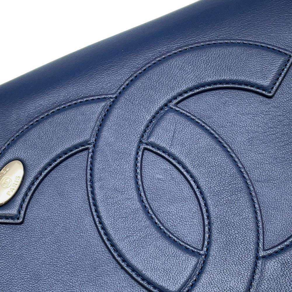 CHANEL CC Logo ChainShoulder Bag NavyAS0321 Leather