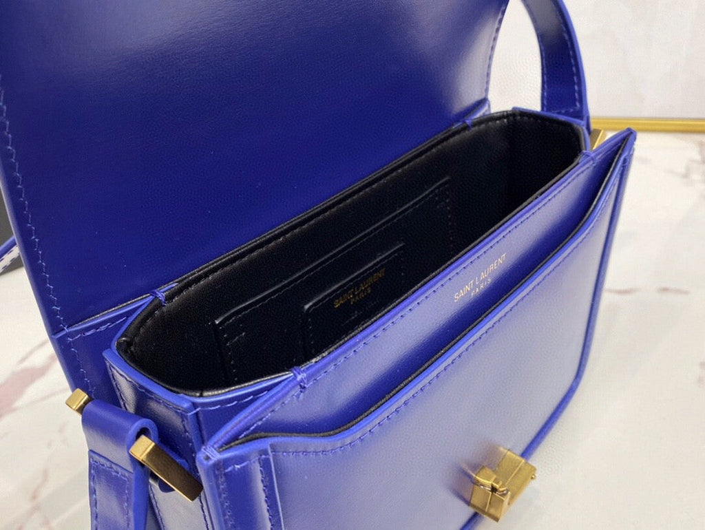 YSSL Solferino Medium Satchel In Box Navy Blue For Women 9in/23cm YSLÂ 6343050SX0W4147