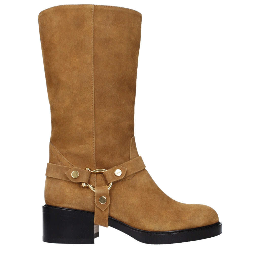 Chloé Brown Leather Ankle Women's Boots