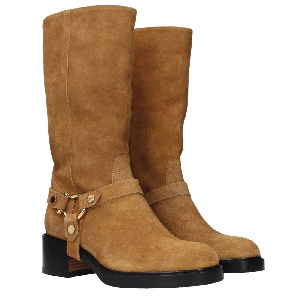 Chloé Brown Leather Ankle Women's Boots