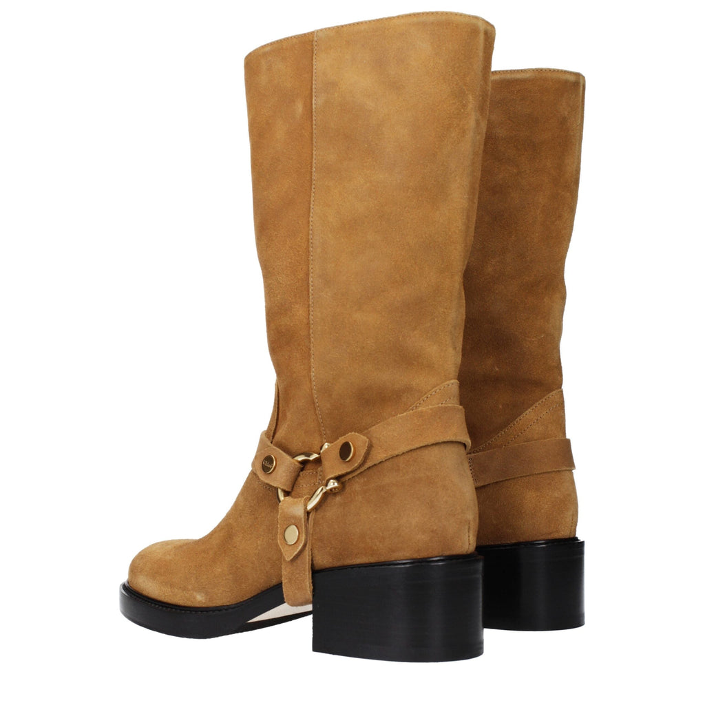 Chloé Brown Leather Ankle Women's Boots