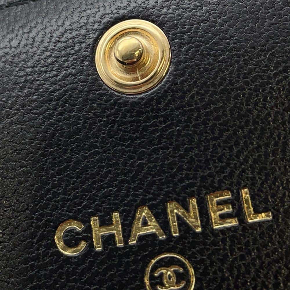 CHANEL CHANEL19 ChainShoulder Card Case BlackAP2409 Lambskin