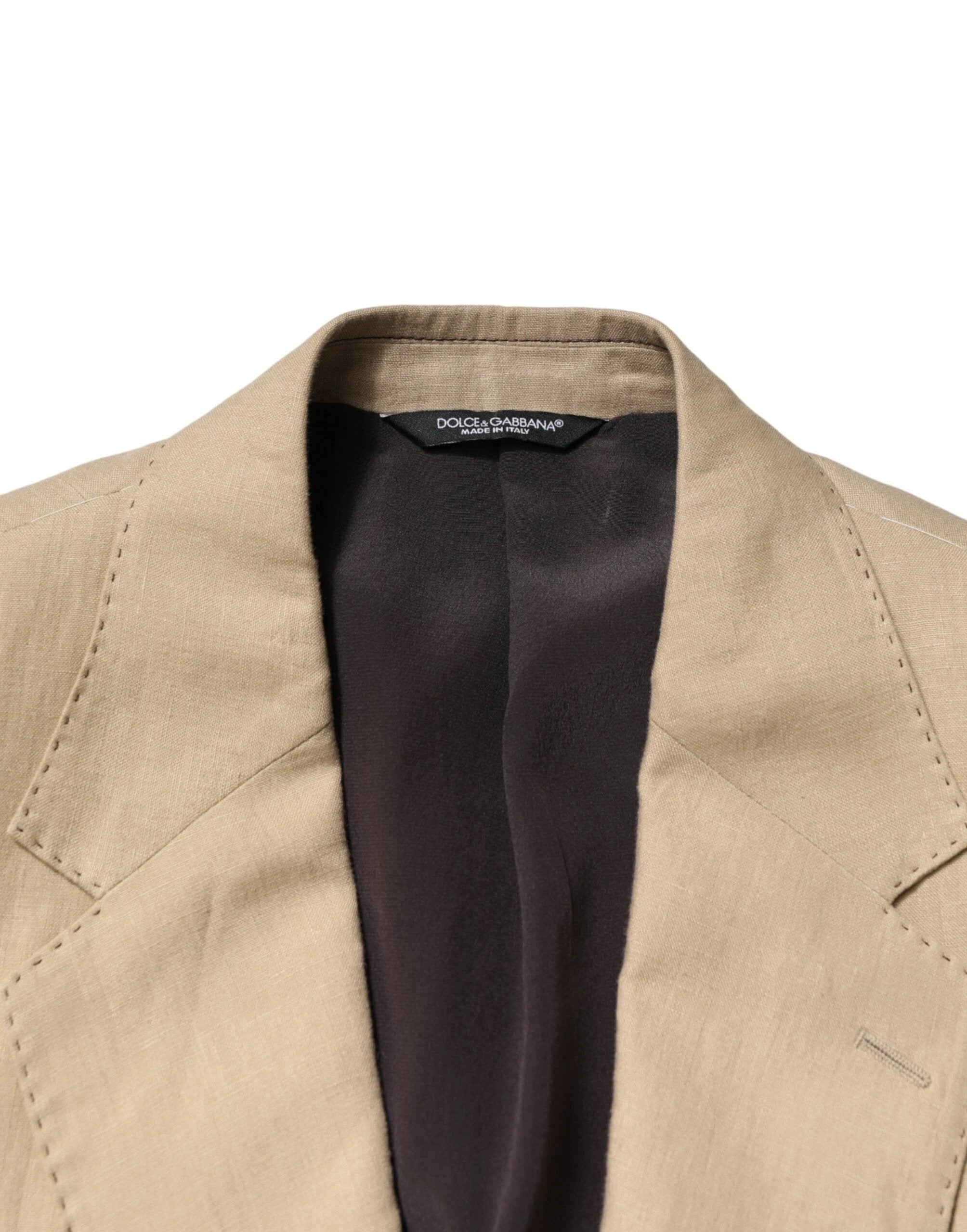 Dolce & Gabbana Beige Linen Single Breasted 2 Piece Suit