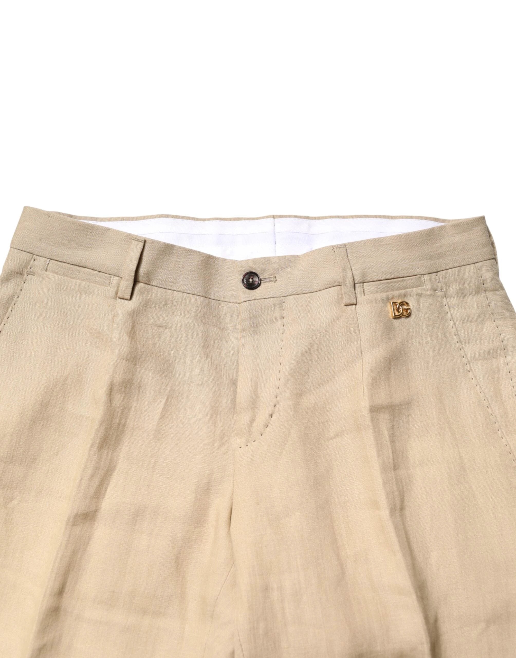 Dolce & Gabbana Beige Linen Single Breasted 2 Piece Suit