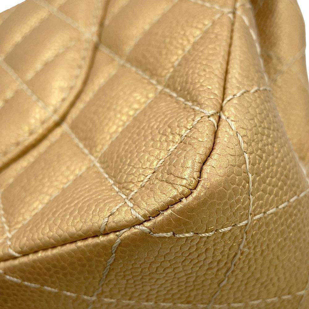 CHANEL Matelasse Chain Shoulder Bag GoldA01112 Caviar Leather Size 25