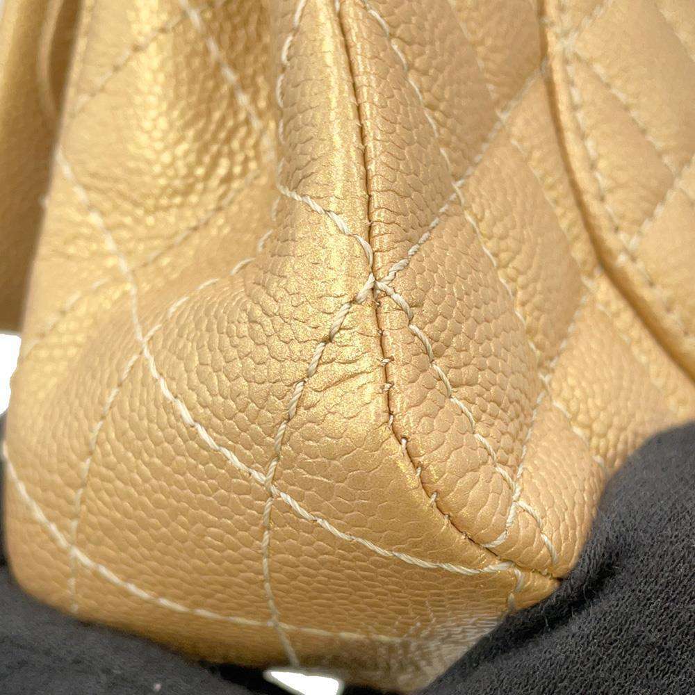 CHANEL Matelasse Chain Shoulder Bag GoldA01112 Caviar Leather Size 25